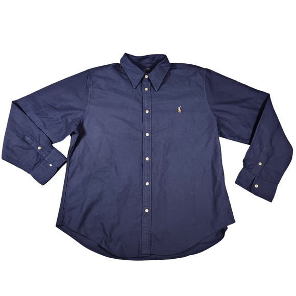 Polo Ralph Lauren Mens Button Down Shirt Navy‎ Blue Long Sleeve Classic Fit XXL